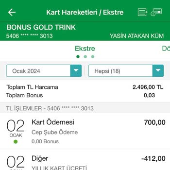 Garanti Bankası'ndan 700 TL'lik Karta Yansıtılan 412Tllik Kart Ücreti