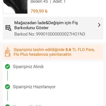 FLO Ayakkabı FLO Ürünümü Teslim Etmedi