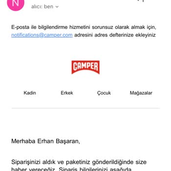 Camper Ayakkabı Firmasının Online Sipariş Mağduriyeti