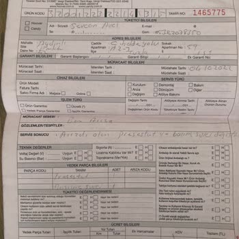 Hoover Fabrikasyon Hatalı Bulaşık Makinesi