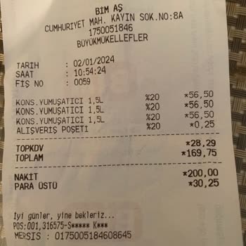 BİM Konsantre Yumuşatıcı Sulandırılmış