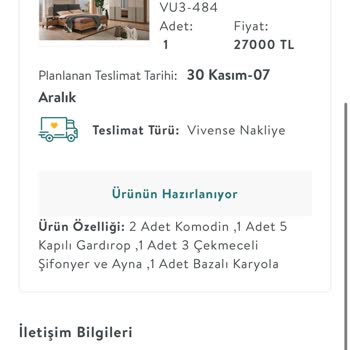 Vivense Ürün Teslimatı Sorunu