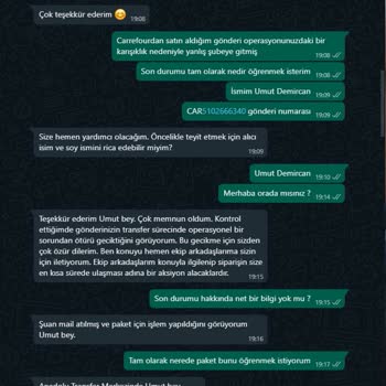 Carrefour'dan Geciken Kargo Hayal Kırıklığı