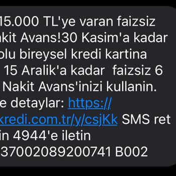 Yapı Kredi Bankasının Nakit Avans Başvurusu İş Bilmezliği