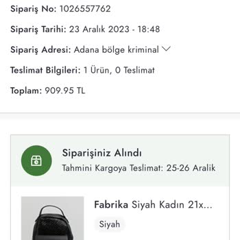 Boyner Ürün Göndermeme Kargolamama Sorunu