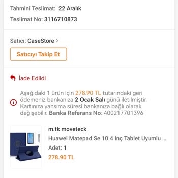 Trendyol Casestore Mağazası Değişim İçin Gönderdiğim Ürün