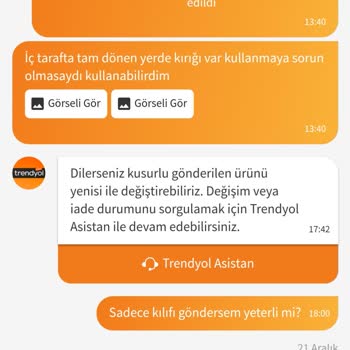 Trendyol Casestore Mağazası Değişim İçin Gönderdiğim Ürün