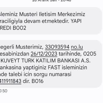 Kuveyt Türk Para İadesi Yapılmadı