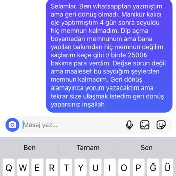 Filiz Yıldız Aktaş Kuaför Hayal Kırıklığı Maalesef