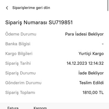 Sneaks Up Ürünü İade Edemiyorum