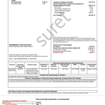 Vodafone Haksız Damga Vergisi