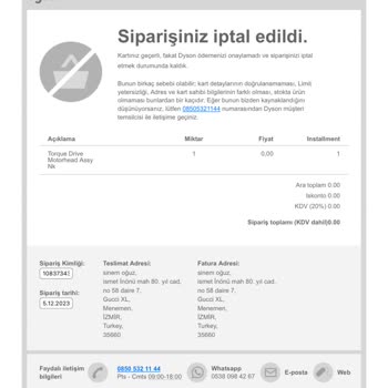 Dyson Süpürge Başlığında Yaşanan Sorun Ve Müşteri Hizmetleri Şikayeti