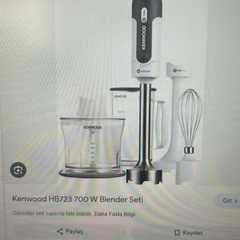 Kenwood Blender Seti Püre Aparatı Kırıldı Ürün Temin Edilmiyor