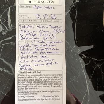 Franke Fırın Su Akıtıyor