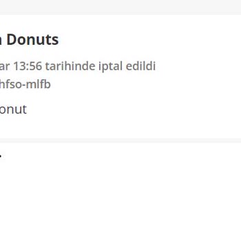 Boston Donuts Uygulama Üzerinden Verilen Siparişin İptal Edilmesi
