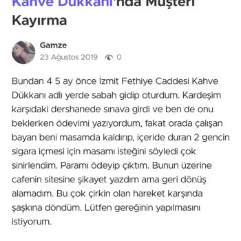 Kahve Dükkanı Kafede Yapılan Çirkin Hareket