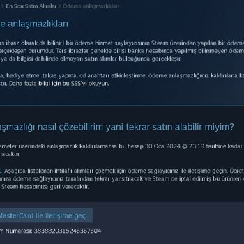 Mastercard Ödeme İptali (İhtilaf/Ters İbraz)