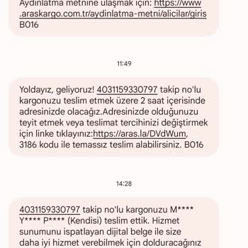 Aras Kargo Kırıkkale Kargomu Teslim Etmedi.