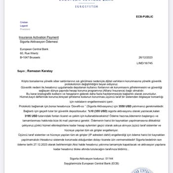 Blockchain Aktarım Sırasında Yaşanan Sorun Ve Teminat Talebi