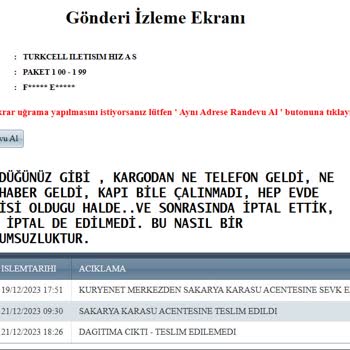Turkcell Pasaj - Cep Telefonu Ulaşmadı; İptal De Edilmedi, Sorumsuzluk