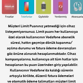 Vodafone Müşteri Limit Puanı