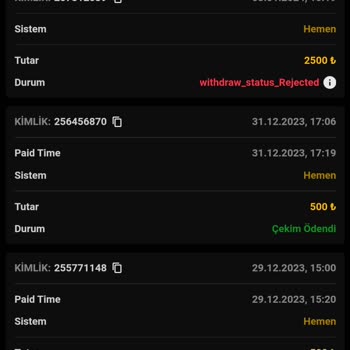 Orisbet Çekim İptali, Bakiye Silme