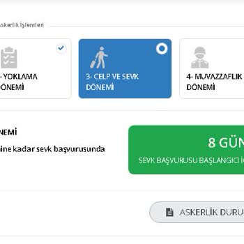 E-Devlet (Turkiye.gov.tr) Askerlik Sevk Başvurusu Yapamıyorum