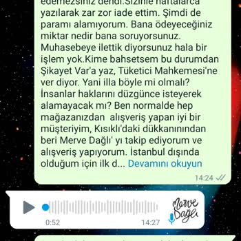 Merve Dağlı Ücret İadesi Yapmıyor