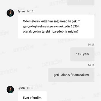 Betkom Hesabımdan Paramı Çekti