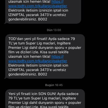 Tod TV SMS İzin İptal Etmeme Rağmen SMS Yollamaya Devam Ediyor