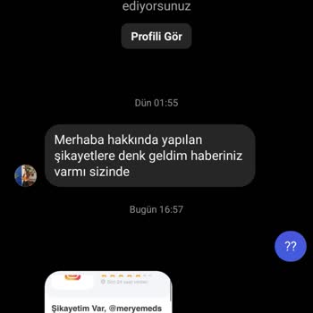 Instagram DM'den Gelen Mesaj