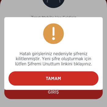 Ziraat Bankası Yanlış Şifre Nedeniyle Kilitlenen Şifre Mobil Bankacılık