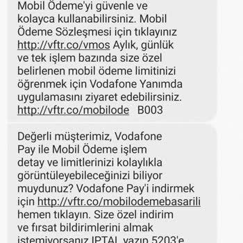 Vodafone Mobil Ödeme Mağduriyeti