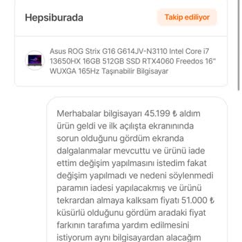 Hepsiburada Bilgisayar Alış Verişi Sürecimin Sorunlu Geçmesi