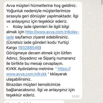 Avva Sipariş Verdiğim Ürünü Göndermedi.