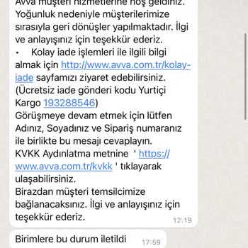 Avva Sipariş Verdiğim Ürünü Göndermedi.