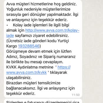 Avva Sipariş Verdiğim Ürünü Göndermedi.