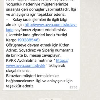 Avva Sipariş Verdiğim Ürünü Göndermedi.