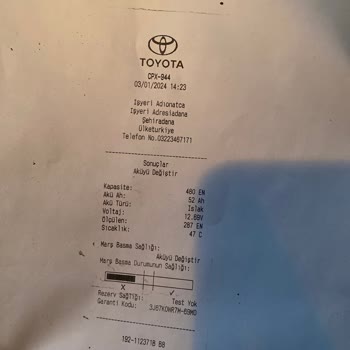 Toyota 12 Ayda Ölen Akü