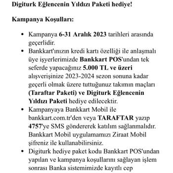 Ziraat Bankası Digiturk Kampanyası Katılım Kodu Göndermiyor
