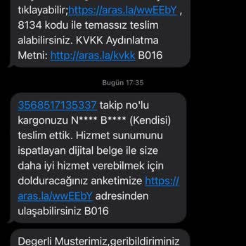Aras Kargo Teslim Etmeden Kargoyu Teslim Edildi Gösteriyor