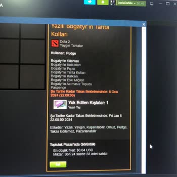 Steam'den Bilgi Dahilinde Olmayan Pazar Takasları