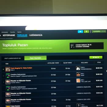 Steam'den Bilgi Dahilinde Olmayan Pazar Takasları