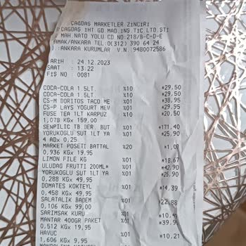 Çağdaş Marketler Ankara'da Marketten Alınan Bozuk İçecek Şikayeti