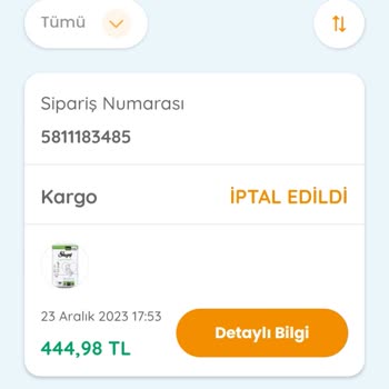 ebebek Bilgi Dışında İptal Edilen Siparişler