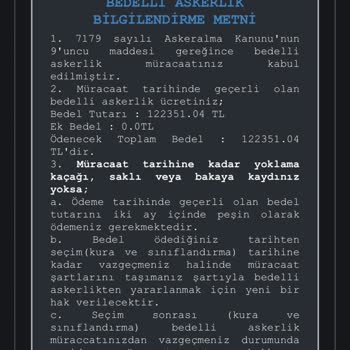 Milli Savunma Bakanlığı Bedelli Askerlik Yıl Sonu Mağduru