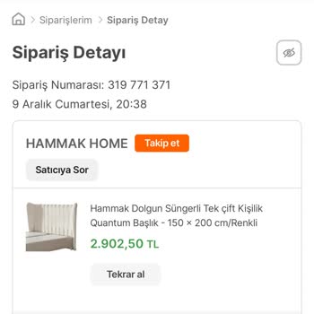 Hammak Mobilya Yatak Başlığını Tedarik Edememesi