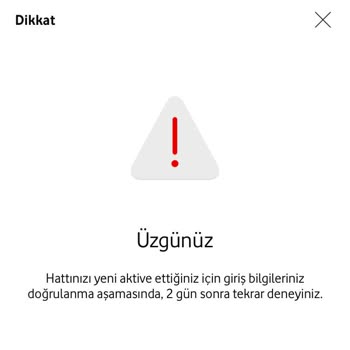 Vodafone Yeni Aktive Edilen Hattın Doğrulama Sorunu