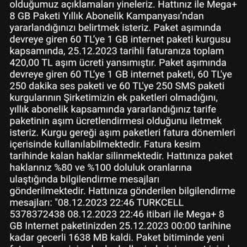 Turkcell Haksiz Kazanç Sağlanması