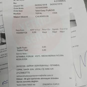 Tefal Airfryer Servis Süresi